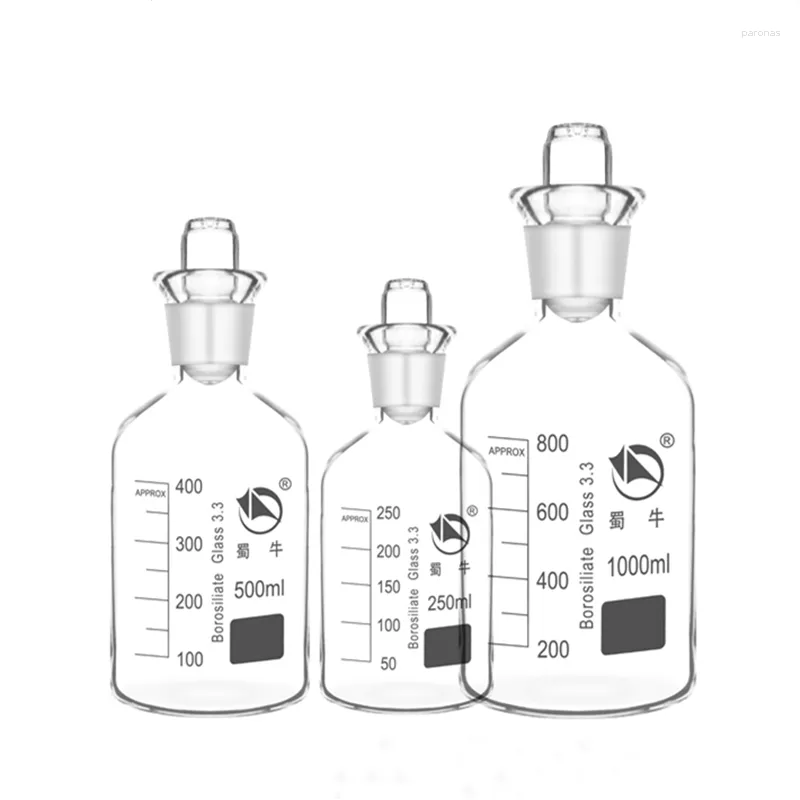 1 st/lot Lab 250ml 500ml 1000ml glasavloppsflaska löst syre