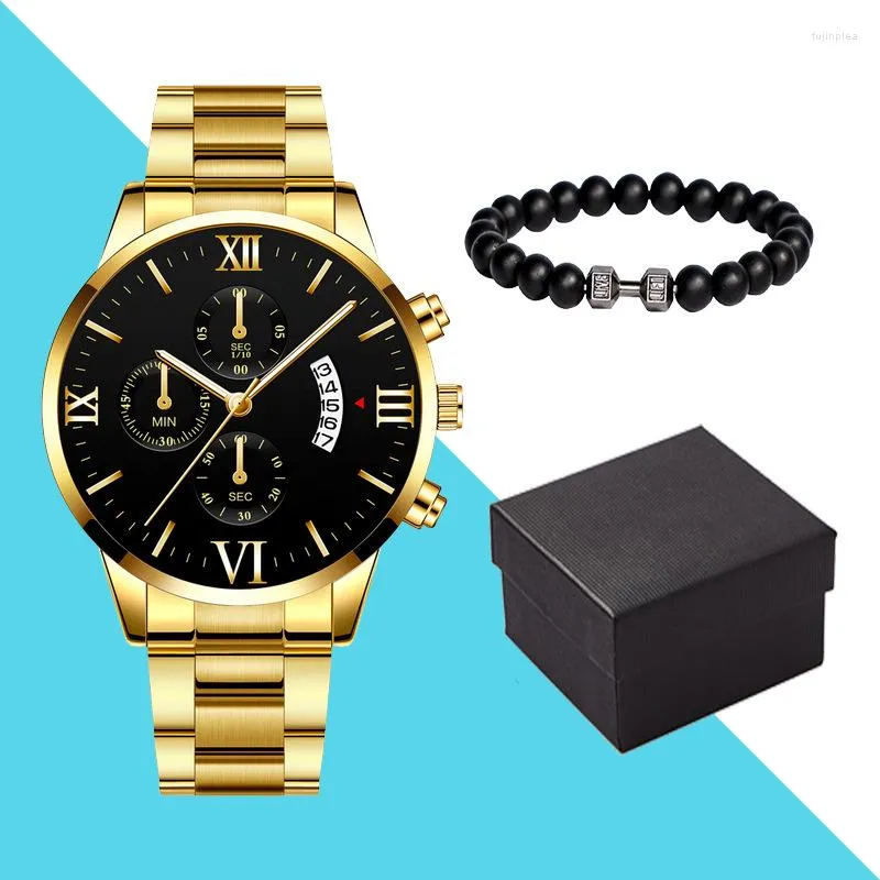 Luxury Men s chronograph watch with Roman Face Strap Calendar and Simple Casual Style Quartz Wristchronograph watch with Three Eyes Relogio Masculino