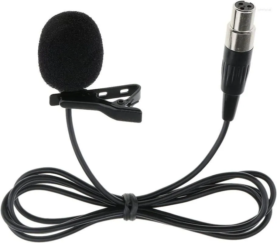 Microfoni 2x Microfono Lavalier professionale con risvolto Mic W/Clip XLR unidirezionale a 3 pin Pratica clip su nero