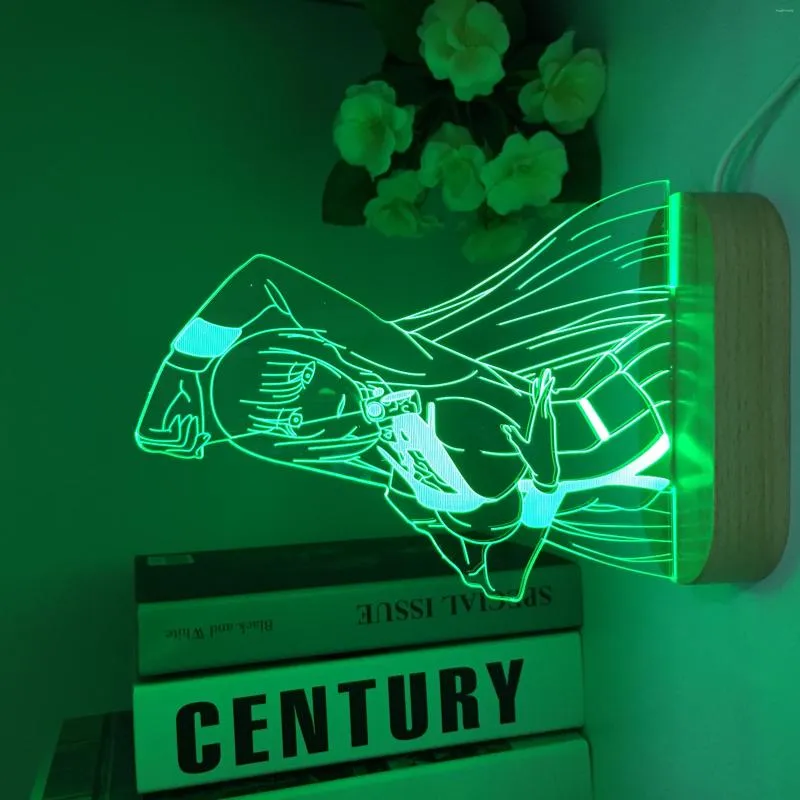 ナイトライト木製アニメソードアートオンラインフィギュアキリトアクリル Led ライト寝室の装飾常夜灯誕生日ギフトルームマンガ SAO 3D ランプ