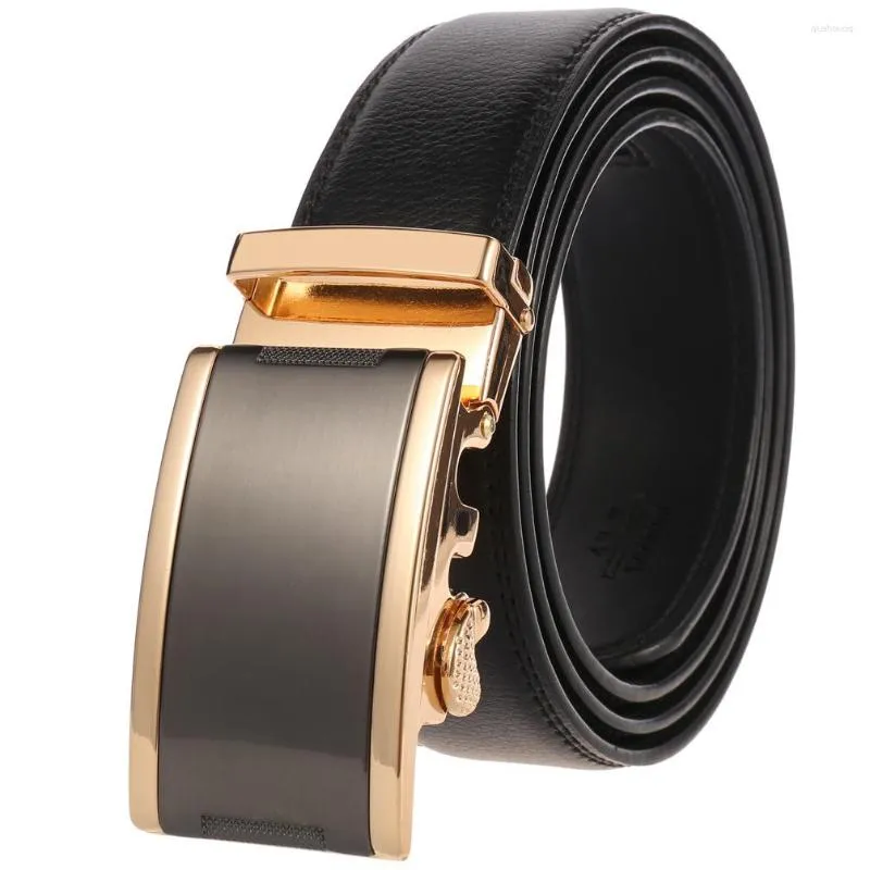 Ceintures de haute qualité luxe Vintage Business Designer alliage boucle automatique hommes en cuir véritable ceinture de jean