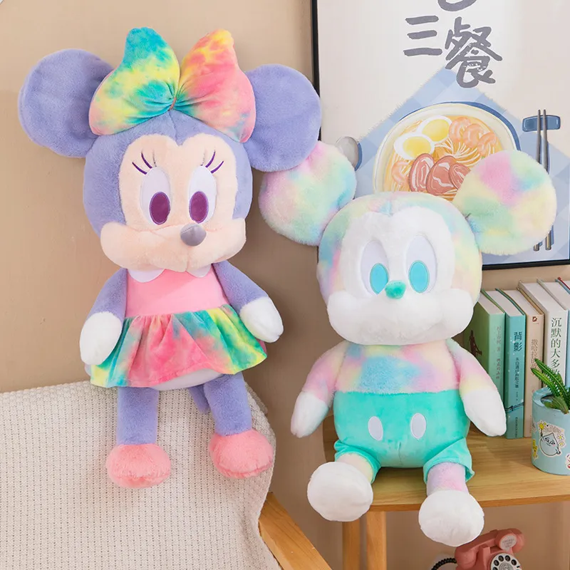 Commercio all'ingrosso anime tie-dye Dazzle simpatici giocattoli di peluche Cartoon Mouse Doll giochi per bambini compagni di giochi decorazioni per la stanza regalo di festa