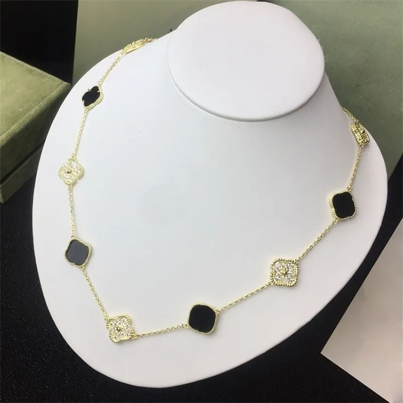 10 diamanten ketting Designer ketting Klaver ketting bloemen ketting dames ketting heren kettingen zilveren ketting Charme ketting 18K Rose Gold Verzilverd go19525