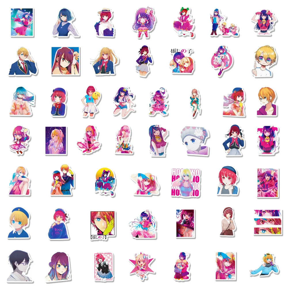 OSHI KO Autocollant Graffiti Décalque Hoshino Ai Figure Autocollant pour Tablette Coupe Skateboard Vélo Casque Décoration 50pcs OSHI KO Autocollant Graffiti Décalque Hoshino Ai Figure Autocollant pour Tablette Coupe Skateboard Vélo Casque Décoration 50pcs