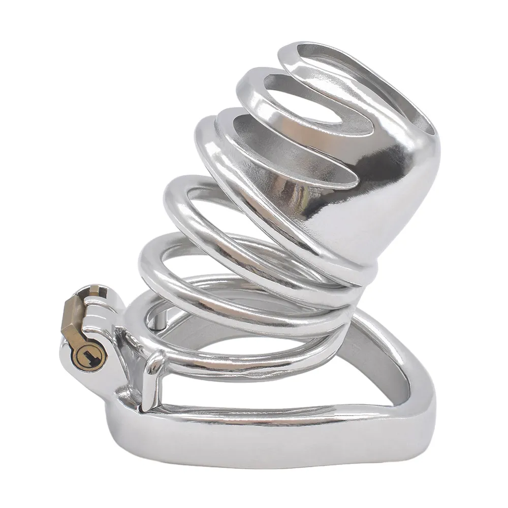 Metal Chastity Cage Large Male Bondage Belt Devices BDSM Kinky Sex Toys With Built In Lock Bird Fetish Bespoke Penis Rings