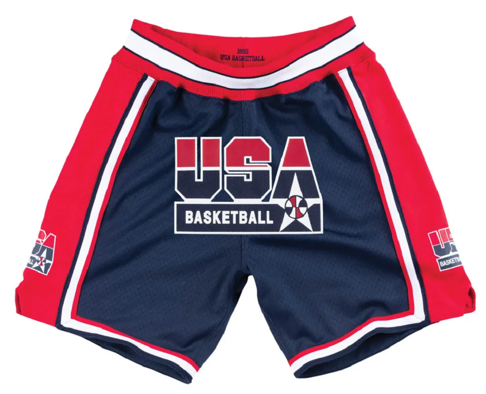 Мужские шорты мужские шорты американская команда Dream Team Pockets Edition Basketball Shorts 230707