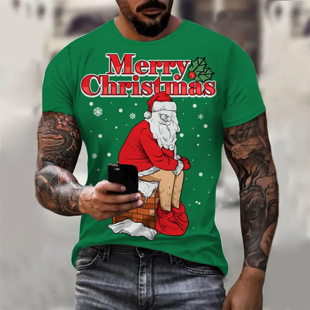Хип-хоп спортивная одежда панк повседневный осенний мужчина крутой печати аватар Рождественский 3D-футболка 001