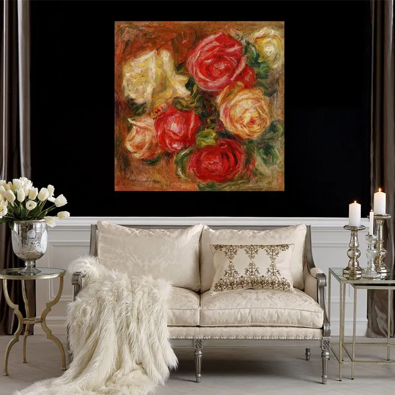 Reproduction d'art sur toile de haute qualité de Pierre Auguste Renoir Bouquet de fleurs par Renoir Figure peinture décor de bureau à domicile