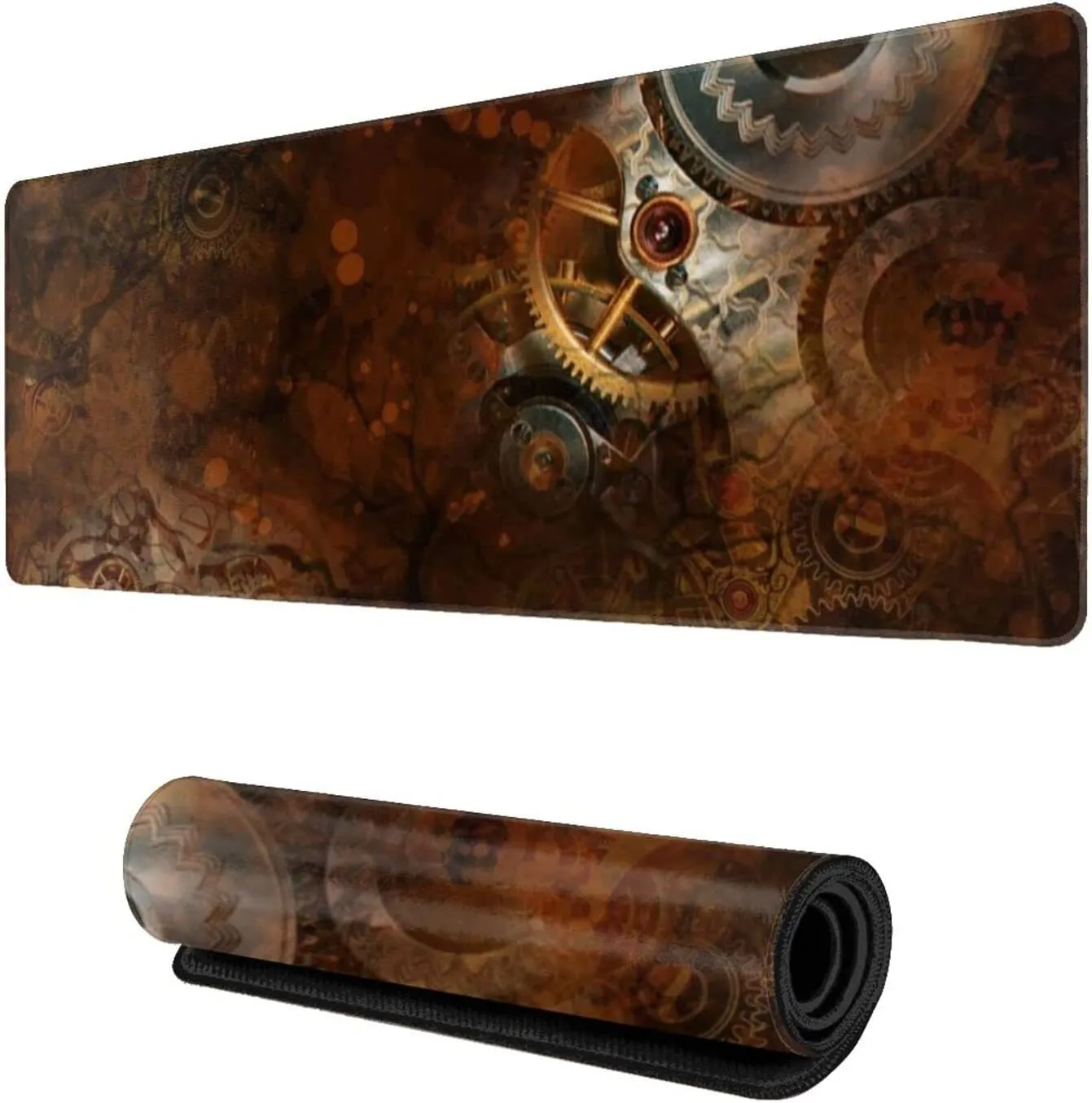 Steampunk Vintage Gear XL Large Mouse Pad for Desk Non-Slip Long Extended Keyboard Pads Mousepad Rubber Table Mat 31.5X11.8Inch