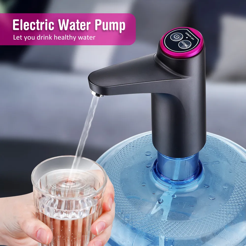 Wasserpumpen, automatischer Wasserspender, Wasserpumpe, 19 Liter, intelligente elektrische Gallonenpumpe, Trink-Gadgets für zu Hause, tragbare USB-Aufladung mit Rohr 230707