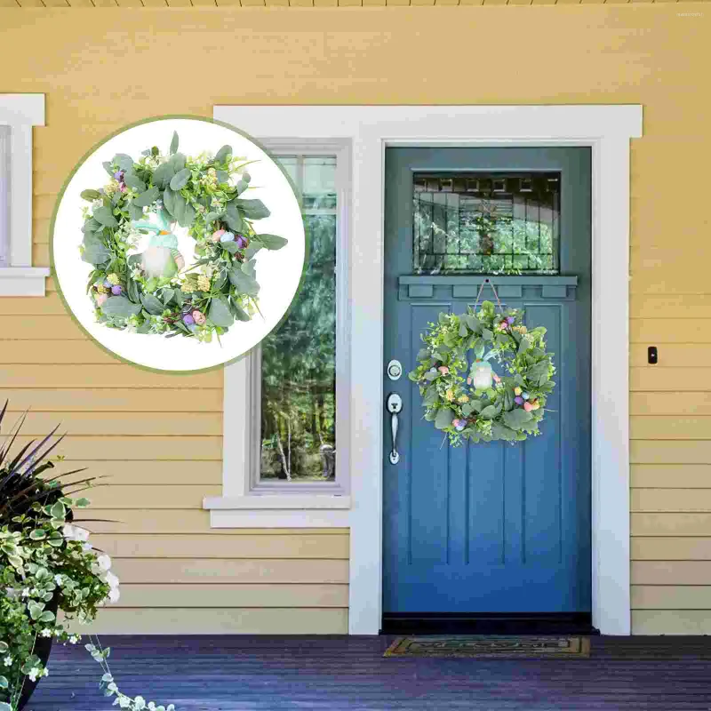 Decorative Flowers Front Door Decor Home Hanging Wreath Artificial Eucalyptus Tree Festival Plastic Creative Easter Spring