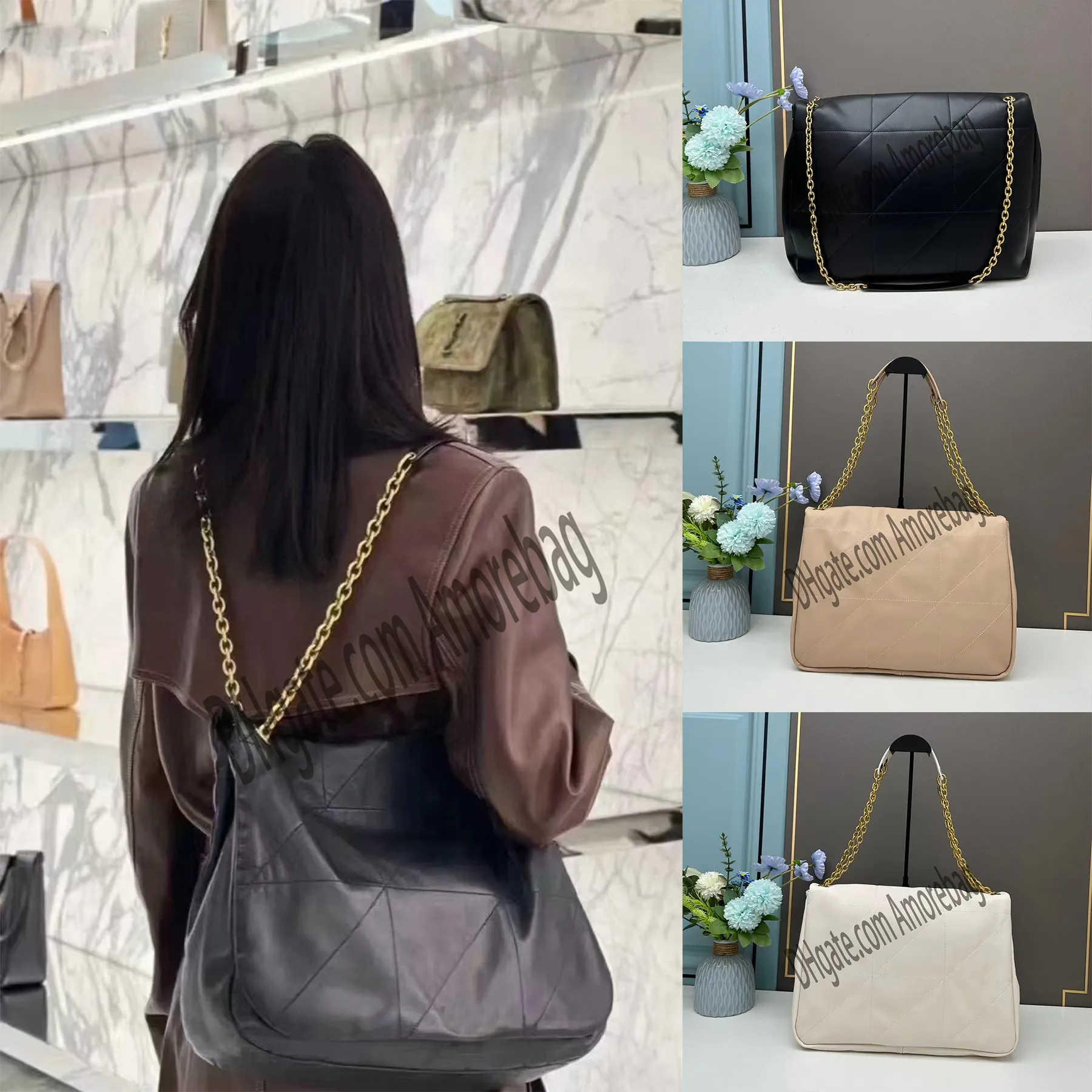 Jamies tasarımcı çanta çapraz çanta çanta çanta omuz çantası jamie el çantası zinciri siyah beyaz çanta kadınlar son moda kılıfları deri tote çanta