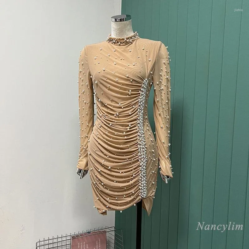 Exquisite Skinny Pearl Dress for Women - Perfect for Summer and Autumn Casual Wear