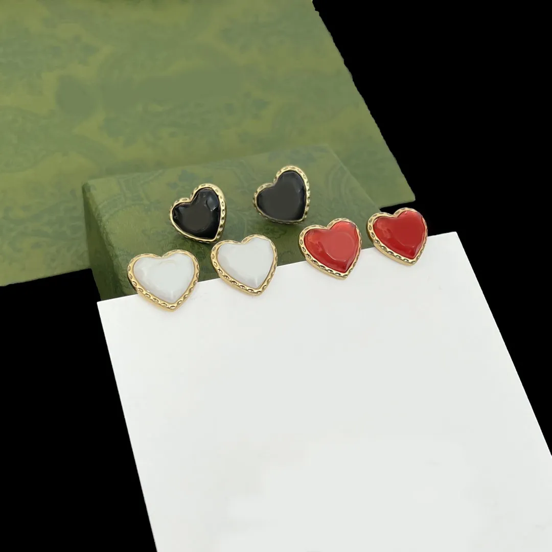 Luxury Crystal Pearl Letter Heart Ear Stud Earrings Vintage Brand Designer Copper Silver Jewelry for Fashion Women Love Wedding Party Gift High Quality