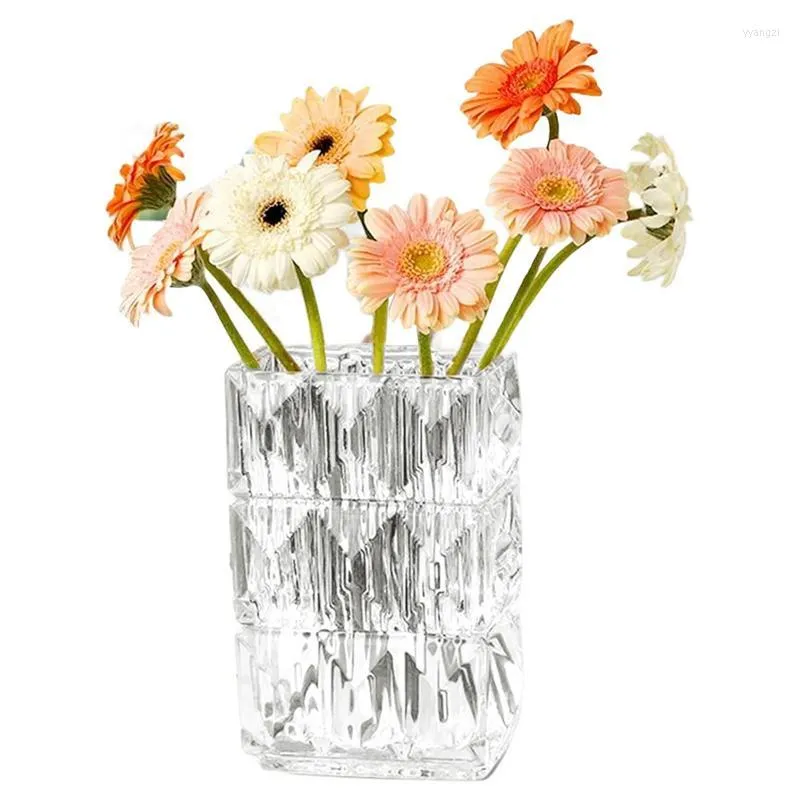 Vasos Vaso de flor de vidro nórdico simples cristal transparente decoração hidropônica luxo arranjo de mesa