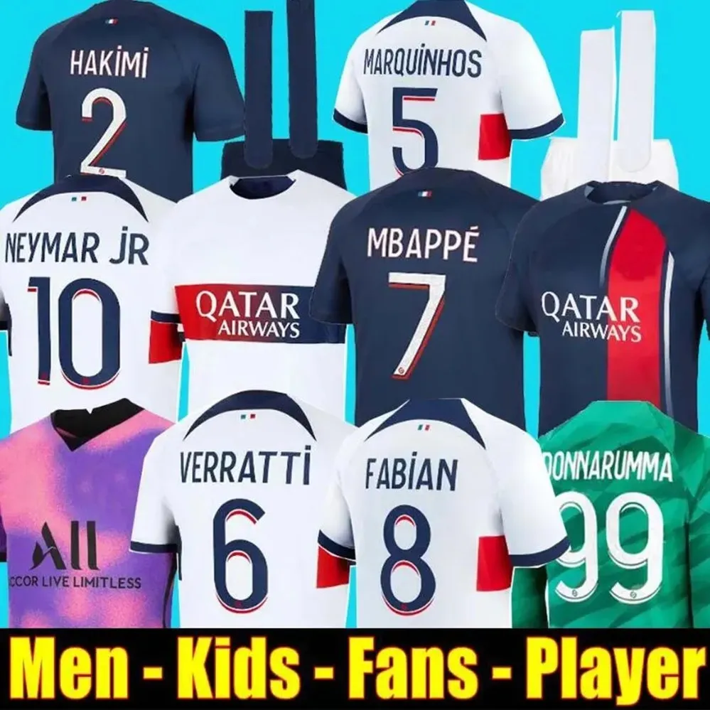 2023 pSGs koszulki piłkarskie MBAPPE zestawy piłkarskie dla dzieci bluza 23 24 nowe PSGs mężczyźni strój piłkarski dla dzieci HAKIMI MARQUINHOS VERRATTI maillot foot psgS chandal futbol top