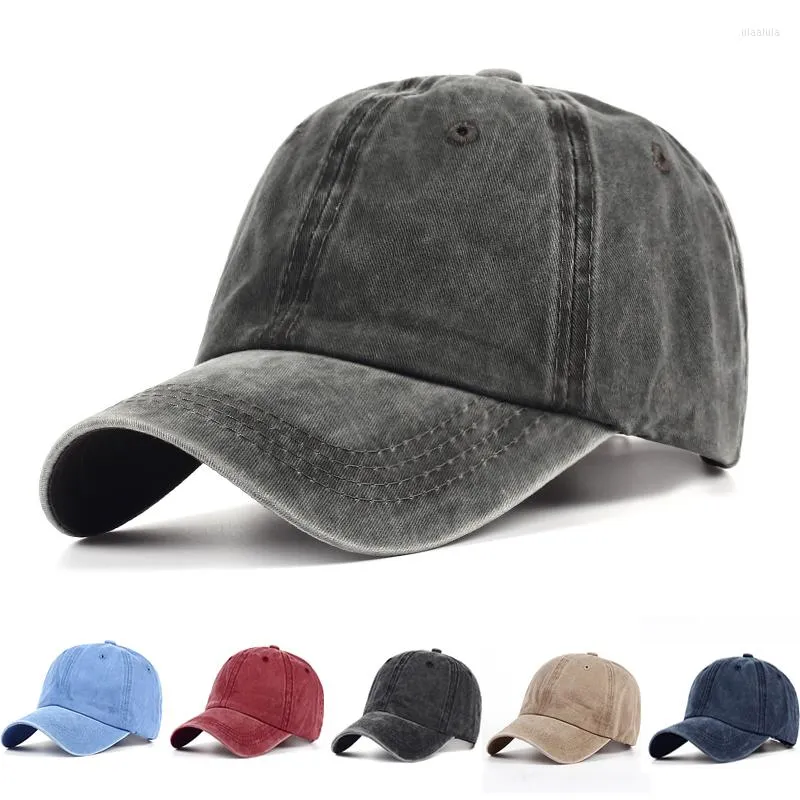 Casquettes de baseball VORON Adjuable Coton Chapeau Casquette Snapback Baseball Casquette Extérieure Mode Lavage À L'eau Jeans Hip Hop Chapeaux De Soleil