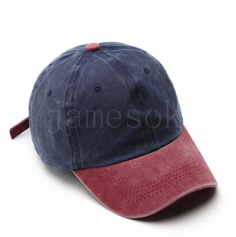 Casquette de baseball bicolore, casquette de papa ordinaire non structurée réglable et lavable en pur coton, adaptée aux hommes et aux femmes DF078