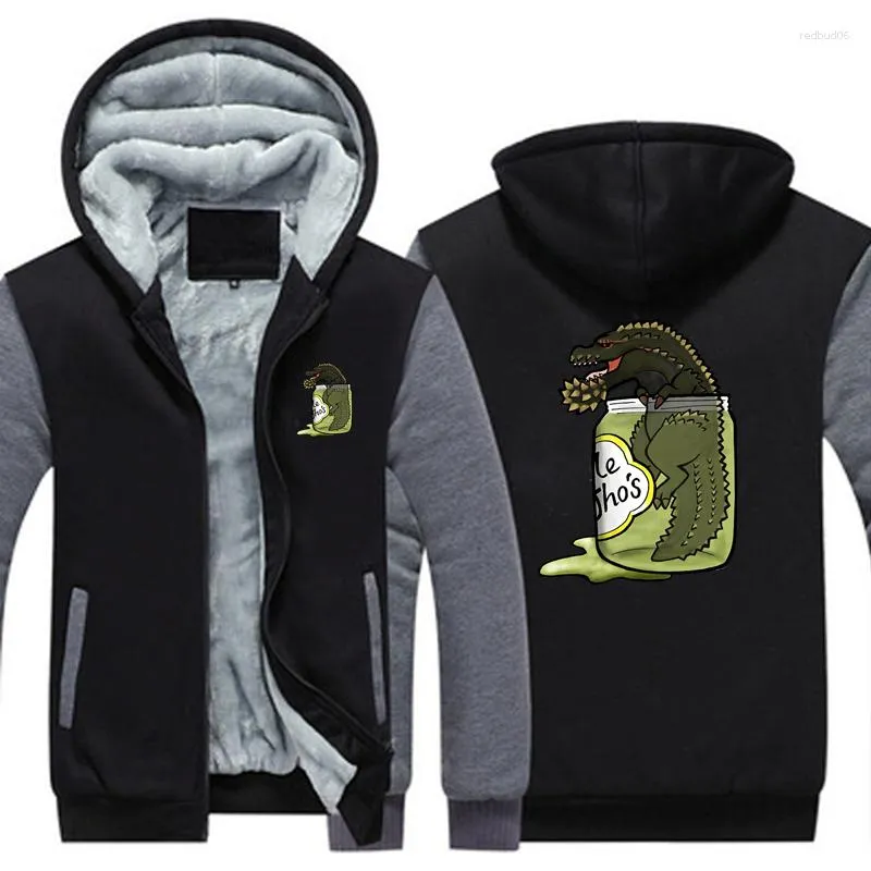 Jaquetas masculinas The Terrifying PickleJho Hoodies Jaqueta masculina inverno grossa de lã quente com zíper moletom roupas masculinas grandes tamanho europeu