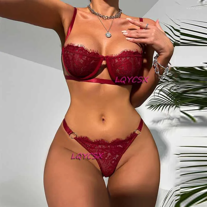 Conjuntos de sutiãs Sexy Erótico Lingerie Feminino Sutiã Tanga Conjunto Ver Através Roupa Interior Feminina Pornô Teddy Babydoll Trajes Transparentes