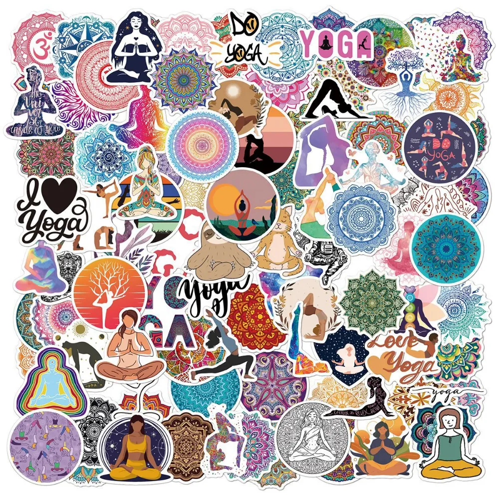 50Pcs Vintage Yoga Stickers and Mandala Flower Graffiti sticker Kids Toy Skateboard car Motorcycle Bicycle Sticker Decals Wholesale