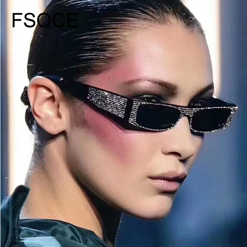 Diamant Vierkante Zonnebril Vrouwen Merk klein Formaat Kristal Zonnebril Dames 2018 Nieuwe Gradiënt Oculos Spiegel Shades UV400