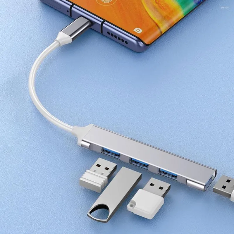 소형 다기능 호환 안전 안전 4 in 1 USB3.0 Type-C 3.0 확장 도킹 스테이션 USB 허브 확장 장비