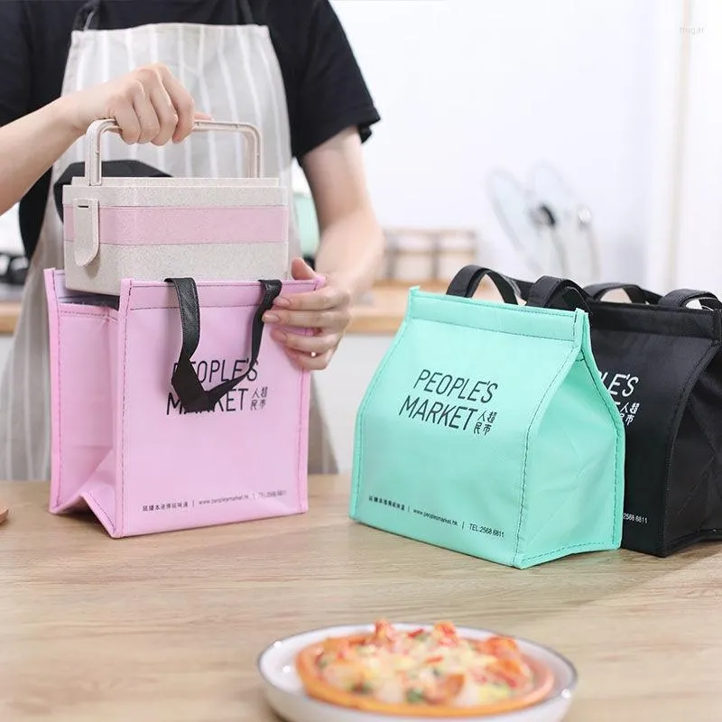 Borse per la conservazione Borsa per il pranzo Isolata Freddo Semplicità Picnic Custodia per il trasporto Scatola termica portatile Bento Pouch Contenitore per alimenti