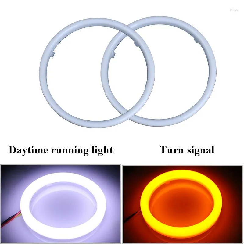 Aydınlatma Sistemi Araba Melek Gözleri 60mm 70mm 80mm 90mm 95mm 100mm 110mm 120mm 12V LED Halo Ring DRL Gündüz Çalışma Işık Sinyal Lambaları Beyaz