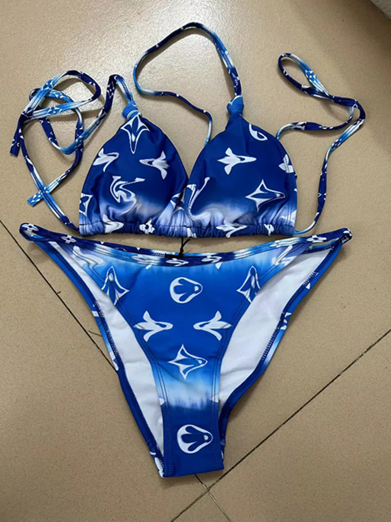 Frauen Dreipunkt-Badeanzug Mode Sommer Zweiteilige Bikini-Anzüge Set mit Buchstaben Sexy Strand Badeanzüge Bademode Kleidung hochwertig 38