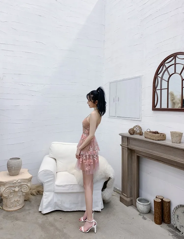 Cherry Blossom Mini Dress, Pink Mesh | DHgate Cherry Blossom Mini Dress, Pink Mesh | DHgate