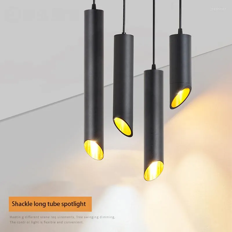Lâmpadas pendentes minimalistas luzes LED em casa lustre moderno interno para sala de estar El Hall Decoração lâmpada preta cabeceira