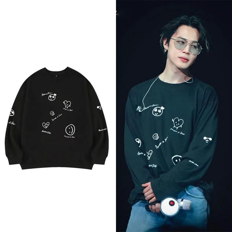 Passar kpop bangtan pojkar kvinnors tshirt jimin tillåtelse att dansa sommaren haruku modepar överdimensionerad mångsidig bomullstopp