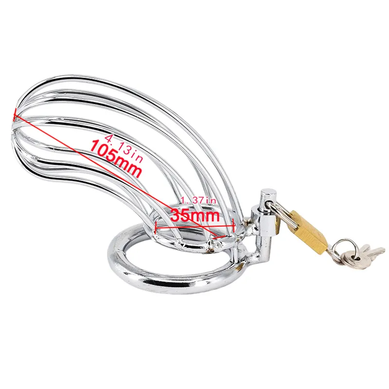 Male Chastity Equipment Stainless Steel Rooster Coop Male Metal Penis Ring Sex Toy Rooster Lock Bondage Adult Products