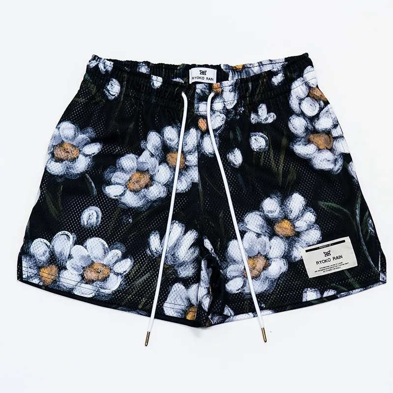 Shorts pour hommes American RYOKO RAIN peinture à l'huile short en maille décontracté entraînement de basket-ball d'été pour hommes et femmes mais pantalon au genou 230707