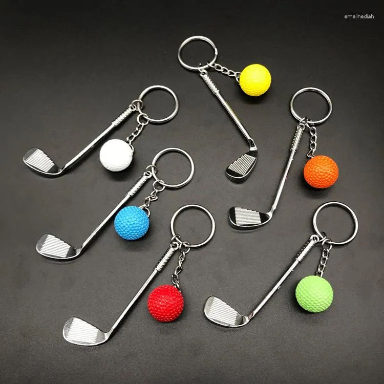 Porte-clés Mini modèle en alliage de métal Golf porte-clés pendentif compétition sportive prix Souvenir boule créative porte-clés en gros