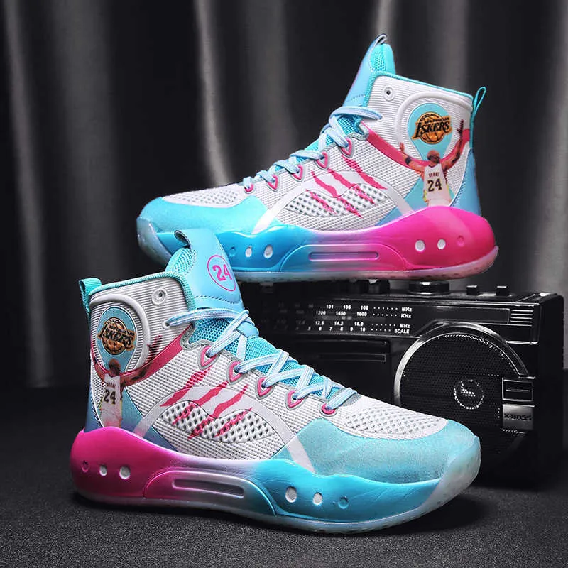 Chaussures de basket-ball montantes pour femmes, baskets décontractées pour hommes, baskets de sport confortables pour les jeunes, 3 couleurs, taille 36-44