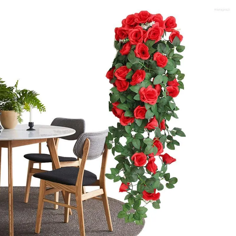 Dekorativer Blumen-Rosenkranz, künstlicher Lvy-Tropfen-Swag mit grünen Zweigen, Wandkunst-Dekorationen für Garten und Zuhause
