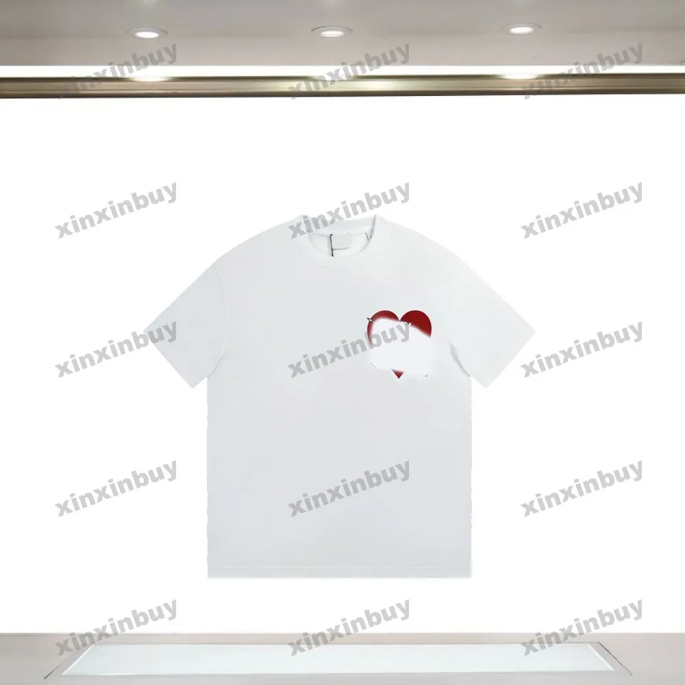Xinxinbuy męska designerska koszulka 23ss paryż miłość anglia drukuj bawełna z krótkim rękawem damska biała czarna niebieska XS-2XL