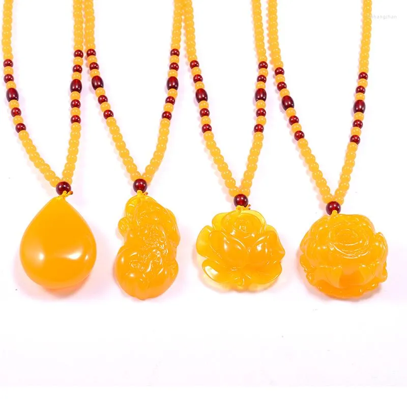 Pendant Necklaces UDDEIN Flower Beeswax Ethnic Sweater Chain Long Necklace Handmade Beads Cotton Rope Vintage Jewelry Gifts Collier