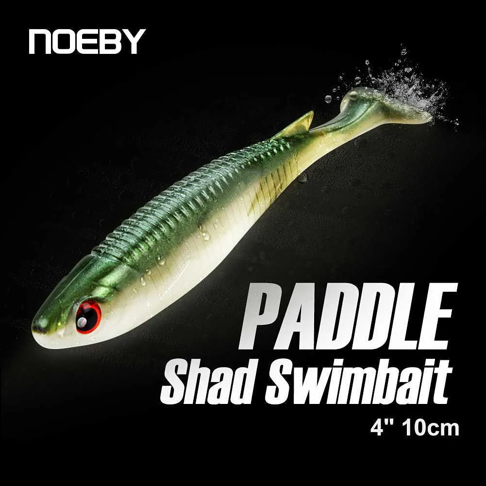 Przynęty Przynęty NOEBY Soft Bait 10cm 8g Przynęta wędkarska 4 szt. Ogon wiosła Shad Swimbait Woblery PVC Sztuczne przynęty na szczupaka Bass Przynęty HKD230710