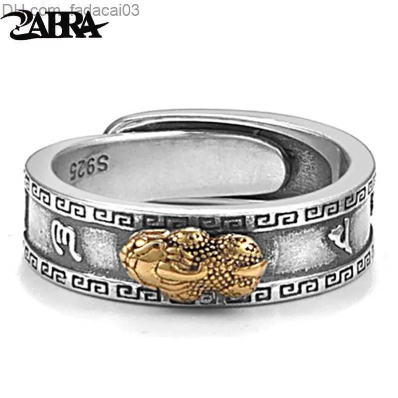 Obrączki ślubne ZABRA S925 Srebrny pierścionek Pixiu Trendy męskie i damskie Sześć postaci Mantra Osobowość Trendy dla par Biżuteria srebrna Z230712