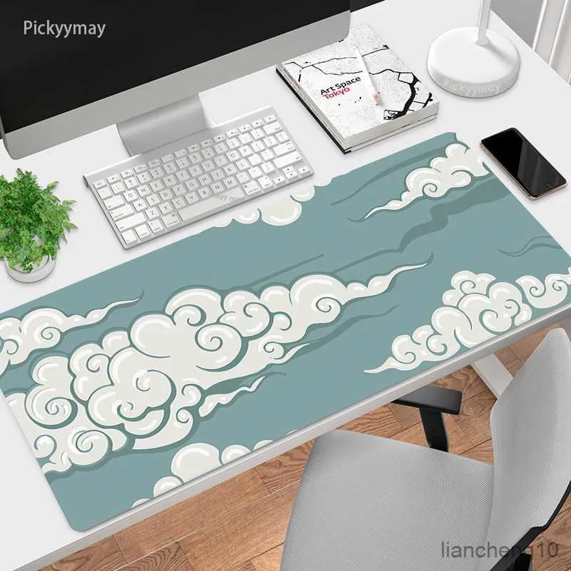 Tapis de souris Poignet Tapis de souris Anime Art Style chinois Ordinateur XXL Clavier Tapis de souris Tapis de bureau PC Gamer Tapis Bureau Tapis Maison Table R230710