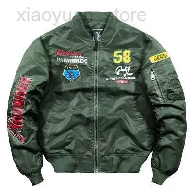 Jaquetas masculinas americanas retro ma1 jaqueta piloto jaqueta masculina primavera e outono roupas de trabalho jaqueta de beisebol bordada para jovens marca yuwen lechao hkd230710