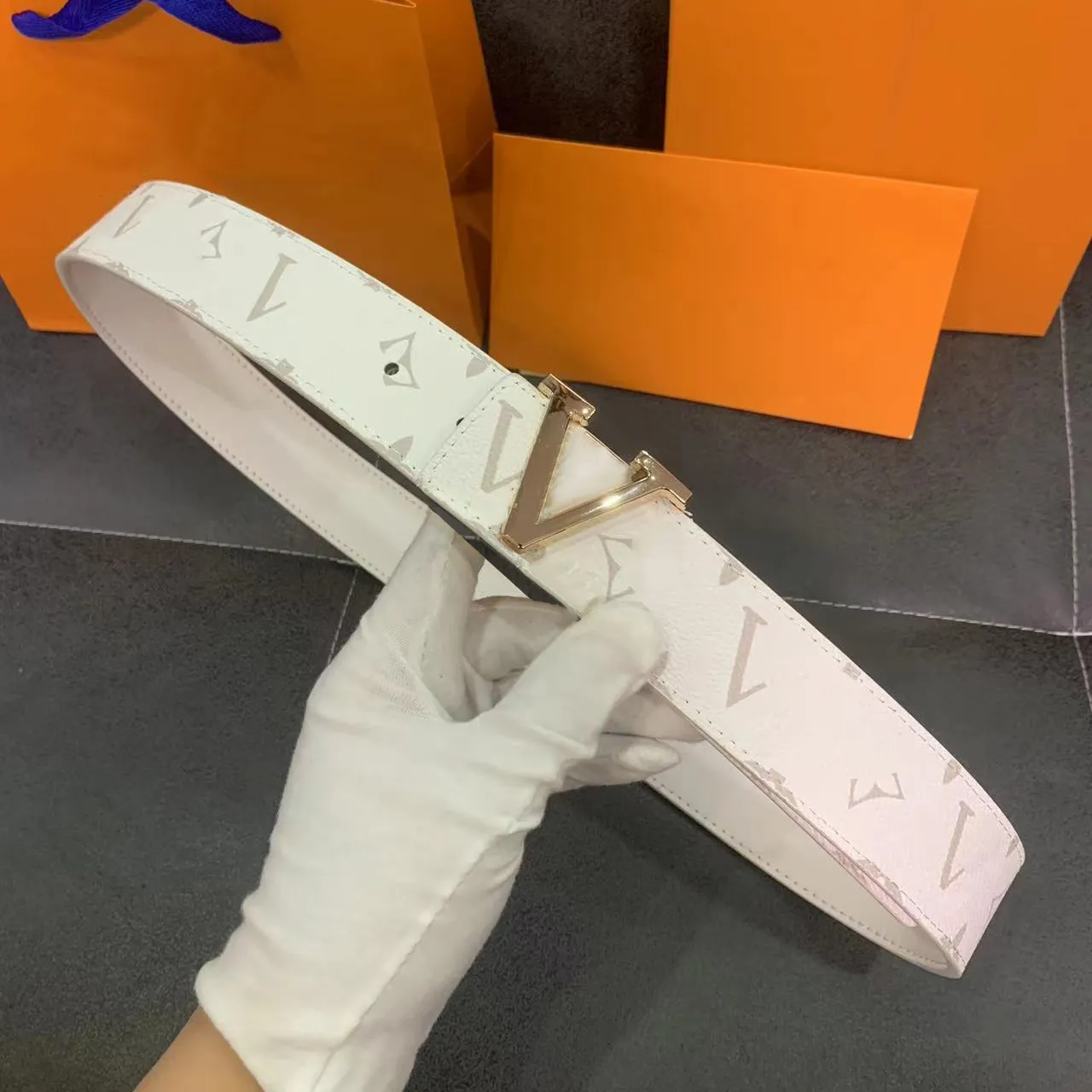 white designer belts men's