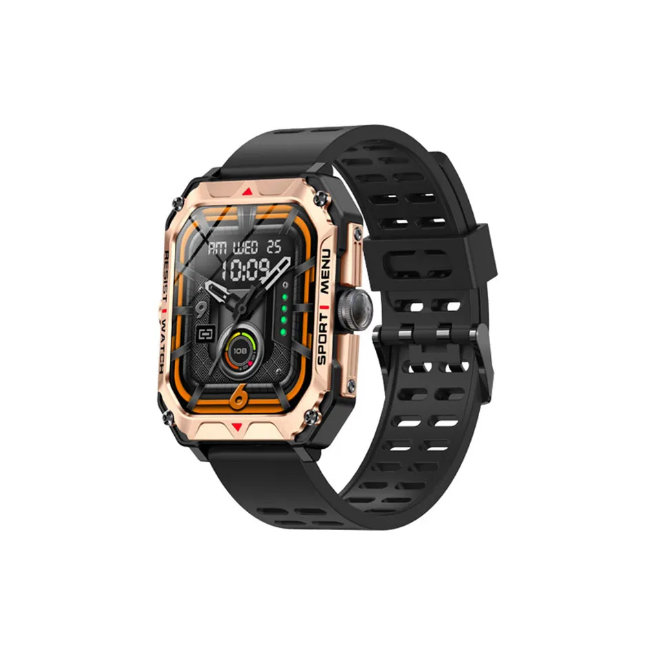 Nouveau H22 Montre intelligente pour hommes IP67 Étanche Sports de plein air Super Endurance Écran HD Chronomètre Réveil Fréquence cardiaque Oxygène sanguin Satm Smartwatch