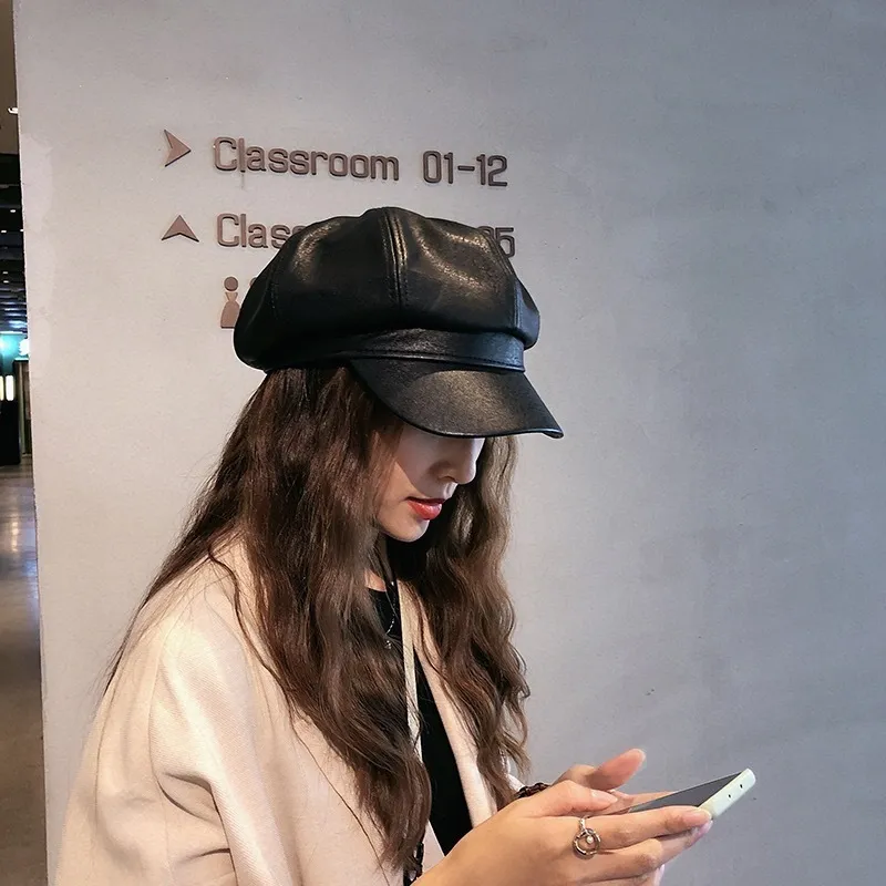 Octagonal Berret Stylish Autumn Winter Beret Hats for Women & Men - Solid Color ...