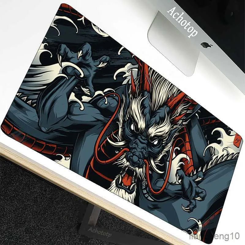 Mouse almofadas de mouse dragão dragão 90x40 mouse pad da mesa de arte conjunta