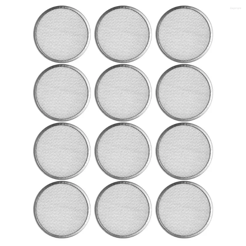 Ensembles De Vaisselle 12 Pcs Métal Tamis Filtre Bouchon Pot Maille Passoire Germes De Haricots Germination Bocaux De Conserve Couvercles Pour Bouche Large En Acier Inoxydable