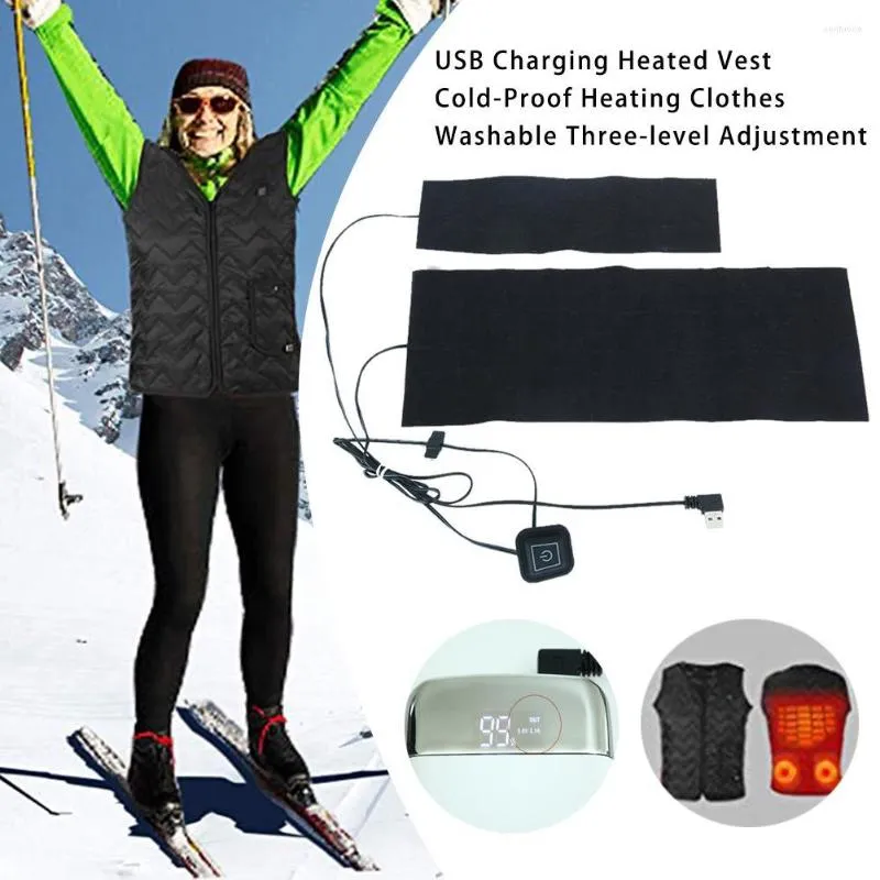 Vestes de chasse coussin chauffant électrique pour les maux de dos soutien lombaire charge USB gilet chauffant vêtements lavable réglage à trois niveaux 4W